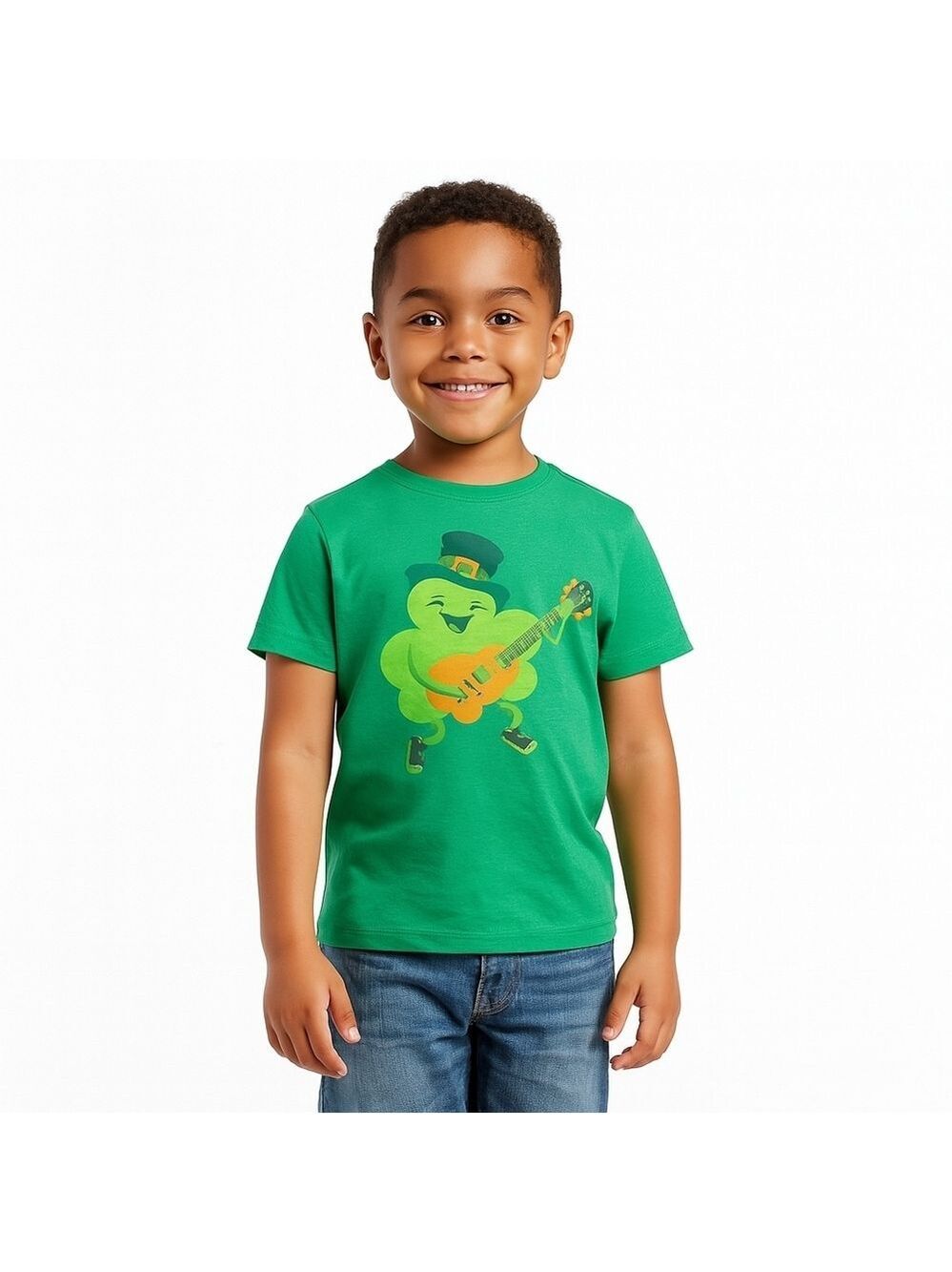 Cat & Jack Green Gold Graphic Tee XS Unisex